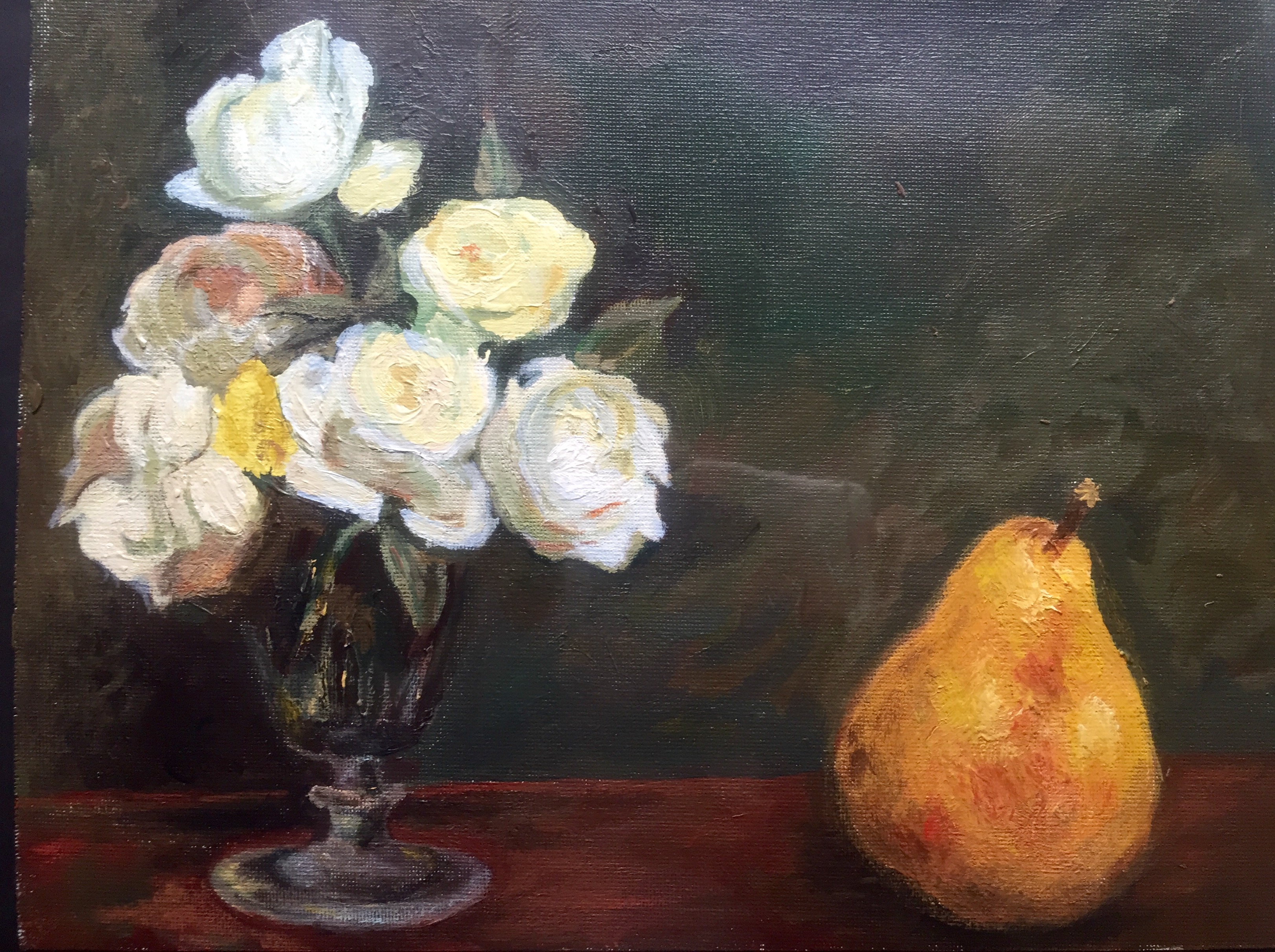 White Flowers with Pear